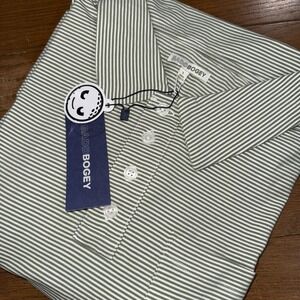 Badd Bogey Men's Sage Striped Polo Short Sleeve Golf Shirt Large NWT Pima